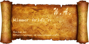 Wimmer Arián névjegykártya